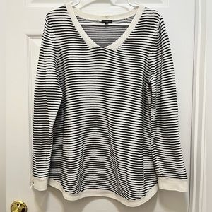 Talbots Striped V Neck Sweater Size XL